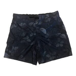 Merona, Dark Navy Blue Floral print, Mens XL Swim Shorts